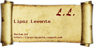 Lipsz Levente névjegykártya