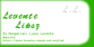 levente lipsz business card